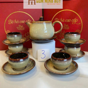 Bộ Ấm Chén Bát Tràng - Hổ Phách Tinh Vân - HB03