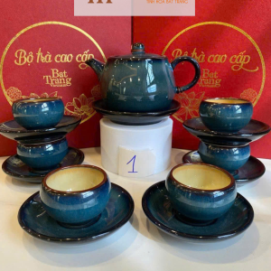 Bộ Ấm Chén Bát Tràng Xanh Ngọc Độc Bản - HB01