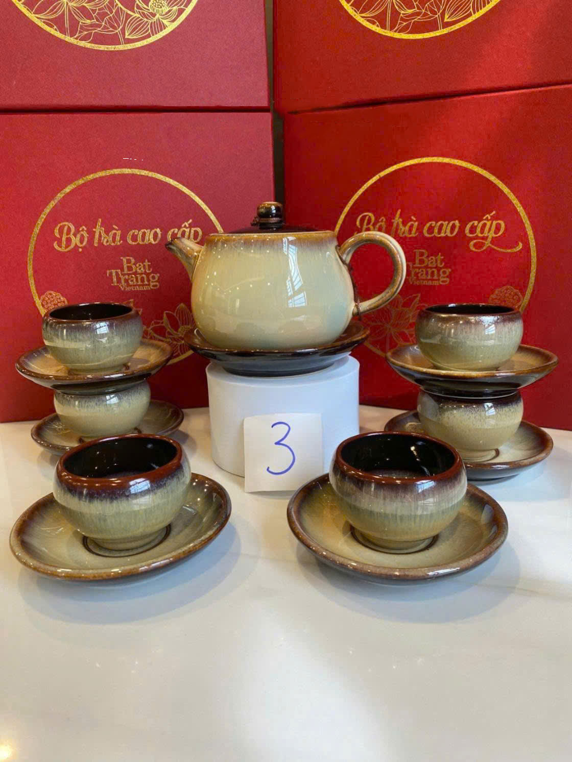 Bộ Ấm Chén Bát Tràng - Hổ Phách Tinh Vân - HB03 - Ảnh 6