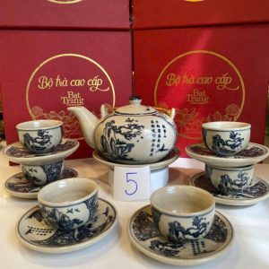 Bộ Ấm Chén Bát Tràng Cao Cấp Sơn Thủy Hữu Tình