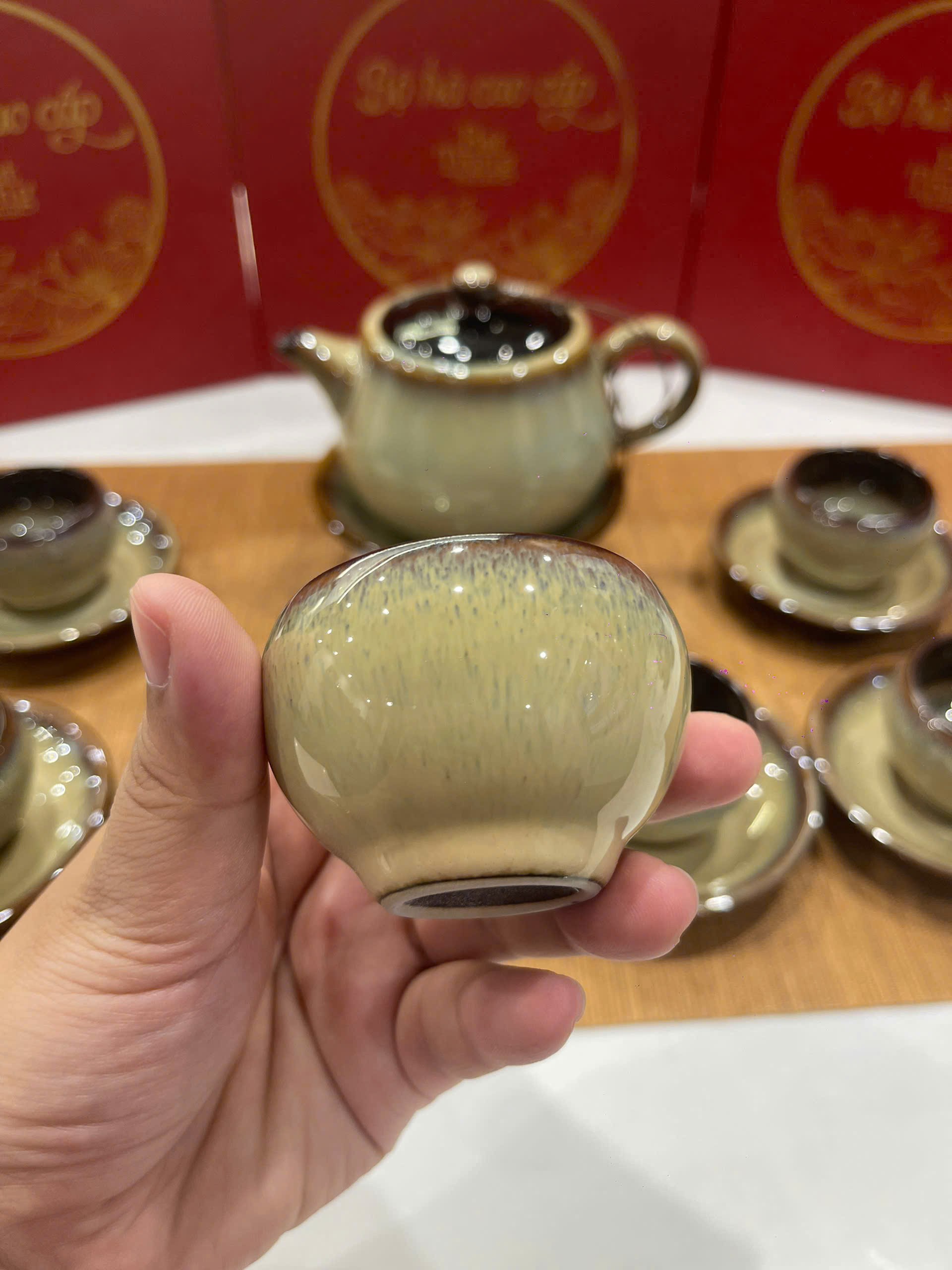 Bộ Ấm Chén Bát Tràng - Hổ Phách Tinh Vân - HB03 - Ảnh 5