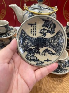 đĩa kê Bát Tràng Cao Cấp Sơn Thủy Hữu Tình
