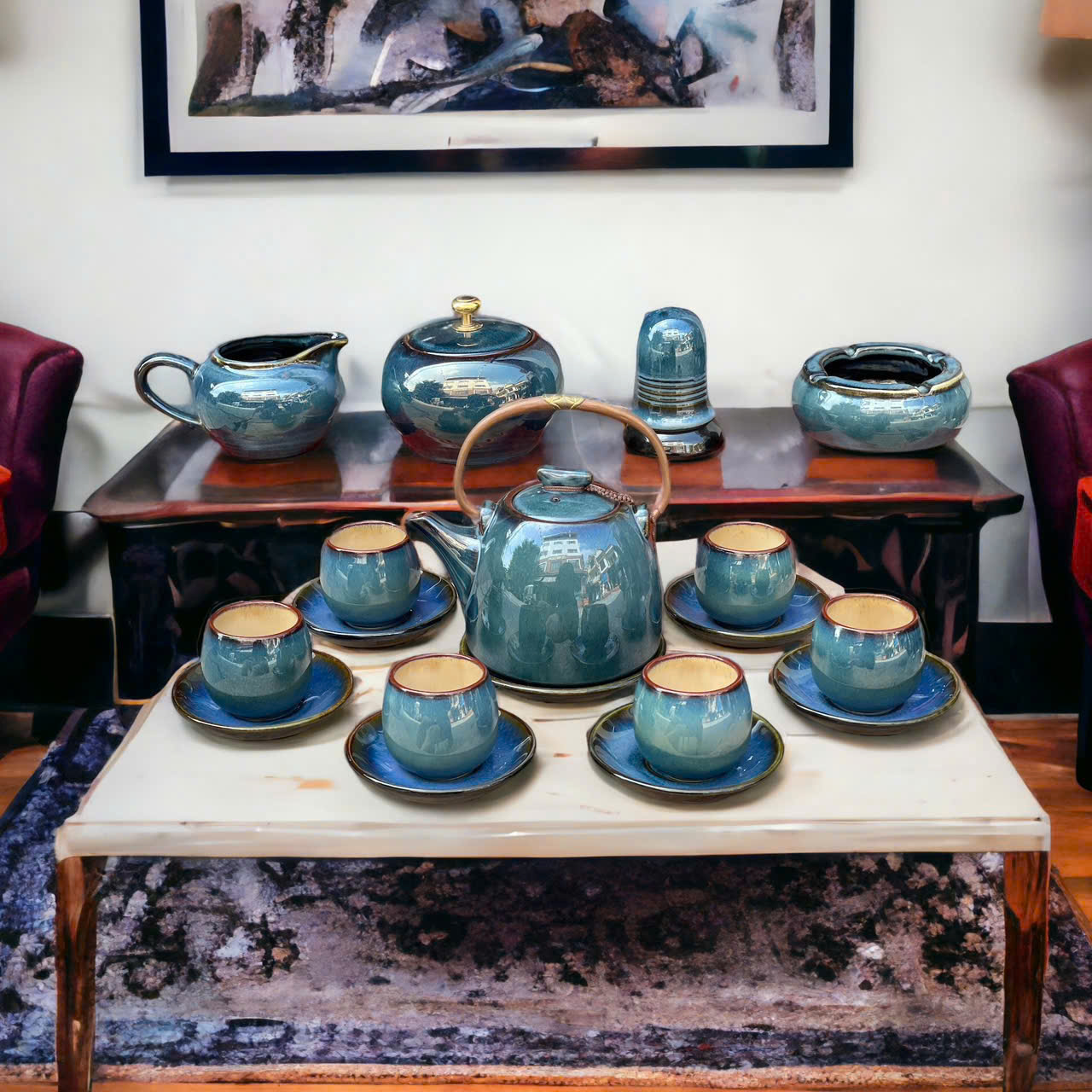 Bộ ấm chén Bát Tràng - Hỏa Biến Phúc Lộc - HB05 - Ảnh 3