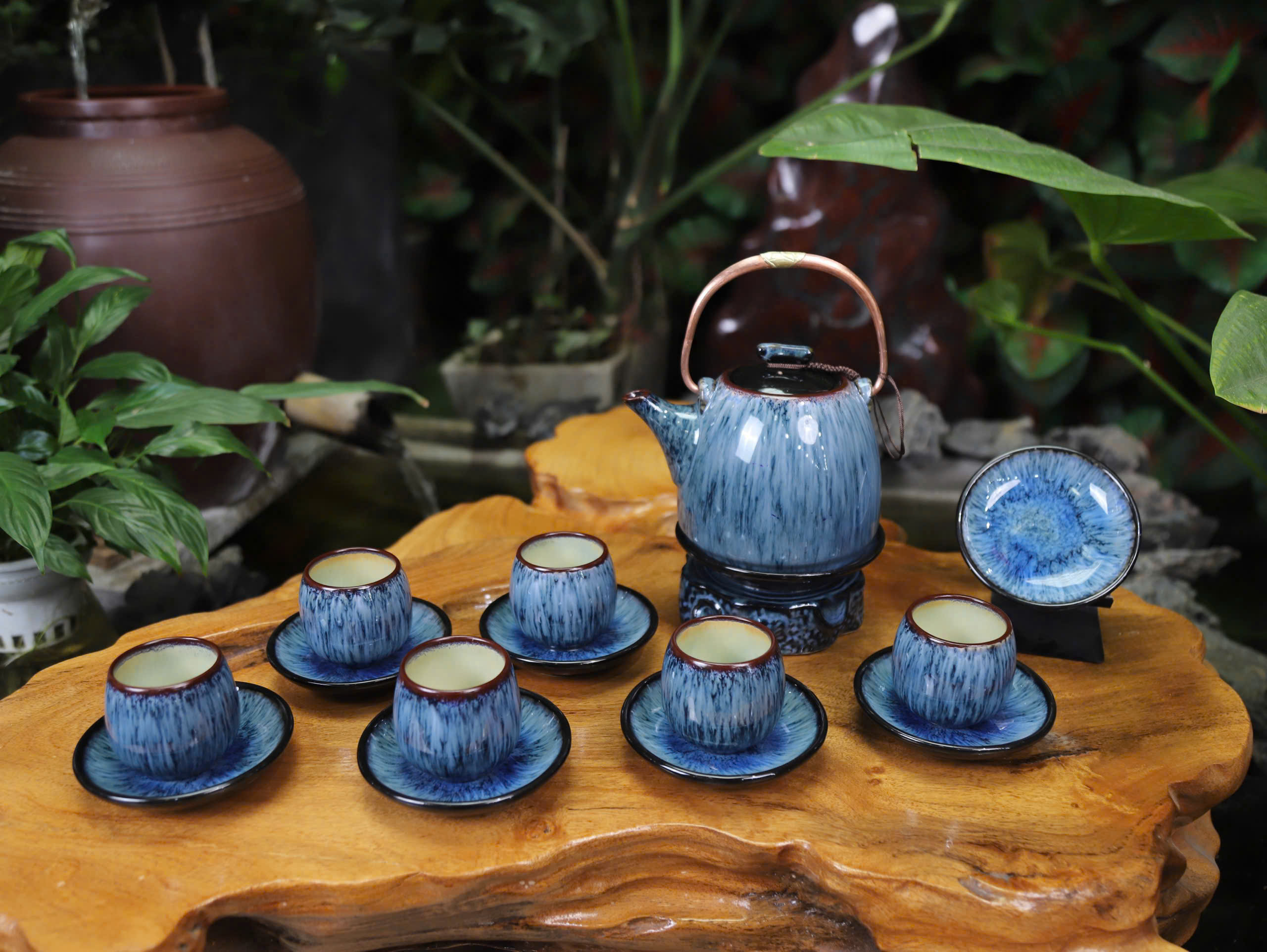 Bộ Ấm Chén Bát Tràng - Phát Tài Phát Lộc - HB06 - Ảnh 3